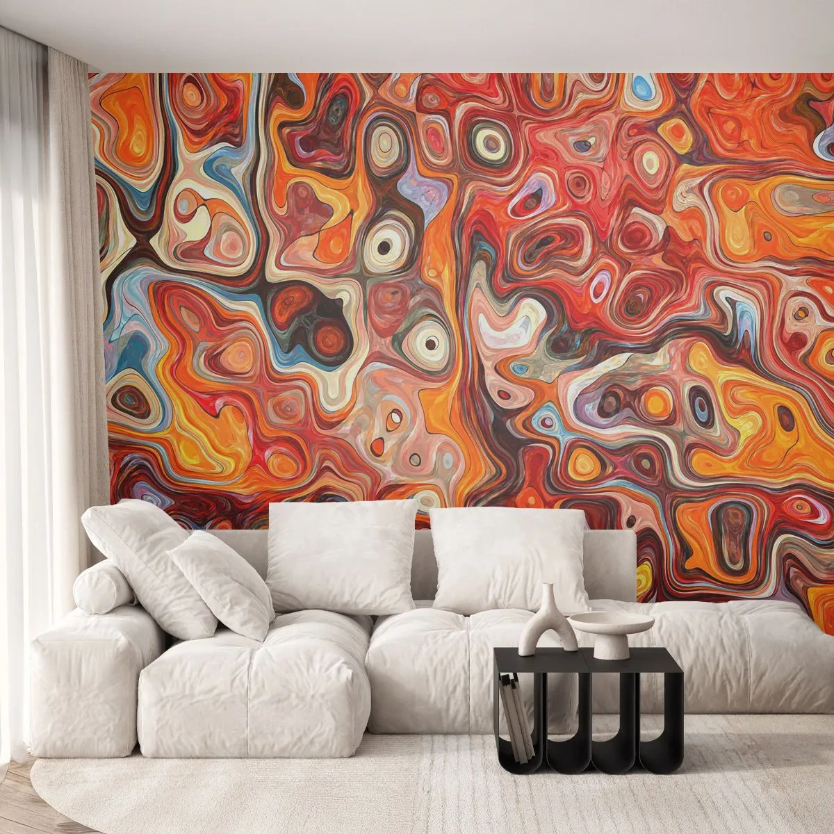 Papier peint sur mesure Premium Sand - Si les noix fondaient dans du miel - Abstraction, Morceau, Modèle moderne