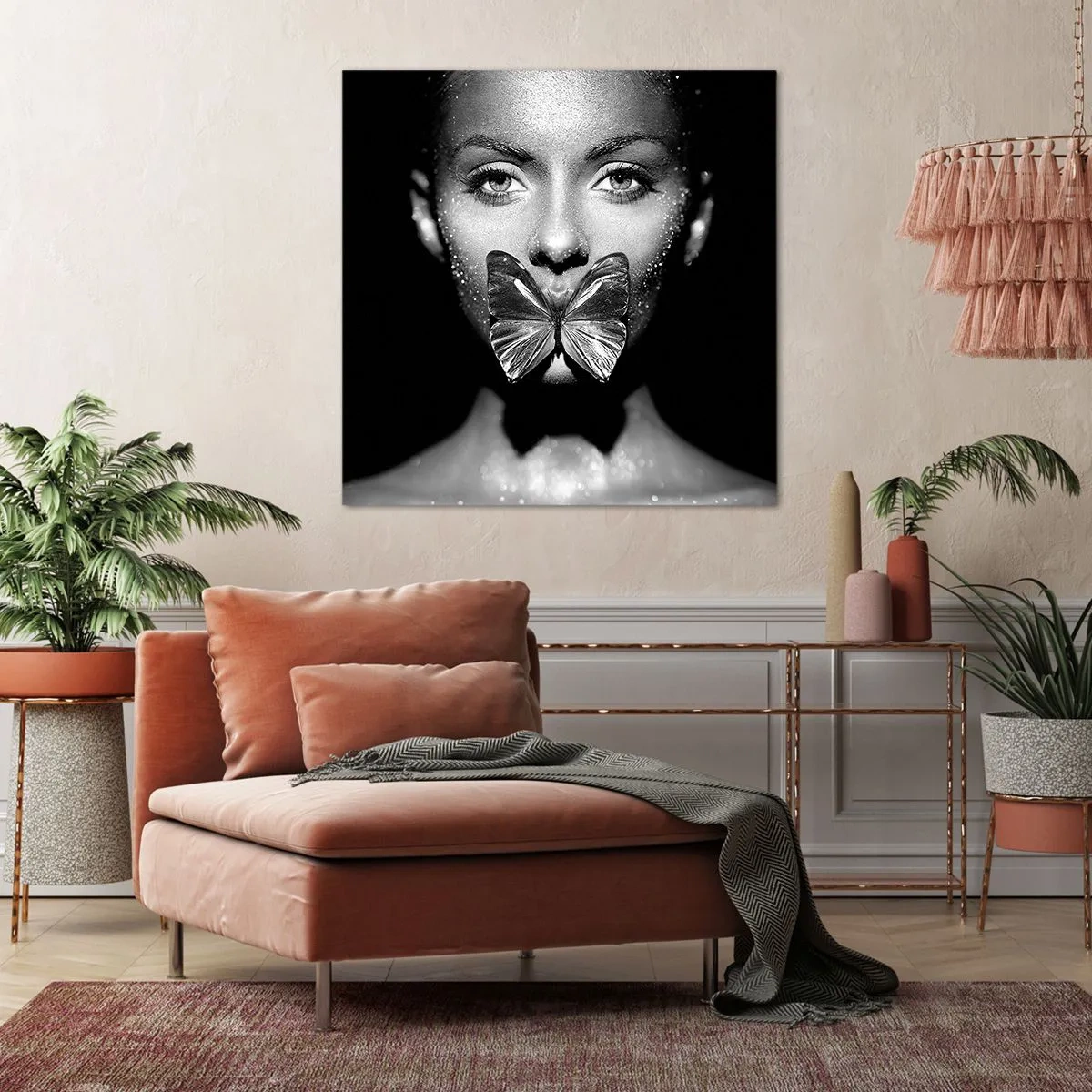 Impression sur toile - Image sur toile - Baiser papillon - 40x40 cm