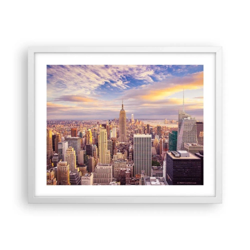 Affiche dans un cadre blanc - Poster - Atteindre les nuages eux-mêmes - 50x40 cm