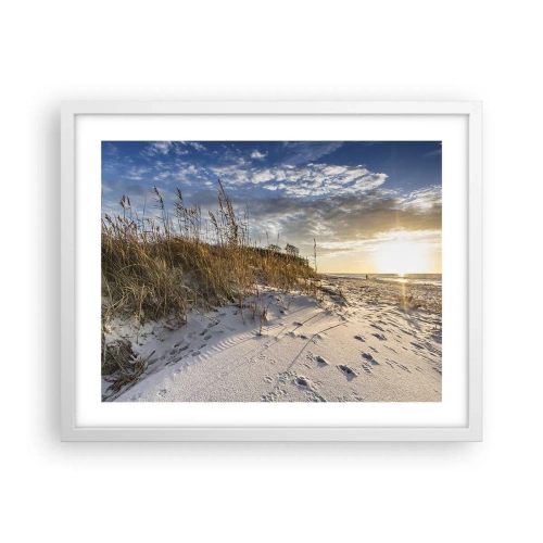 Affiche dans un cadre blanc - Poster - Invitation à la ballade - 50x40 cm