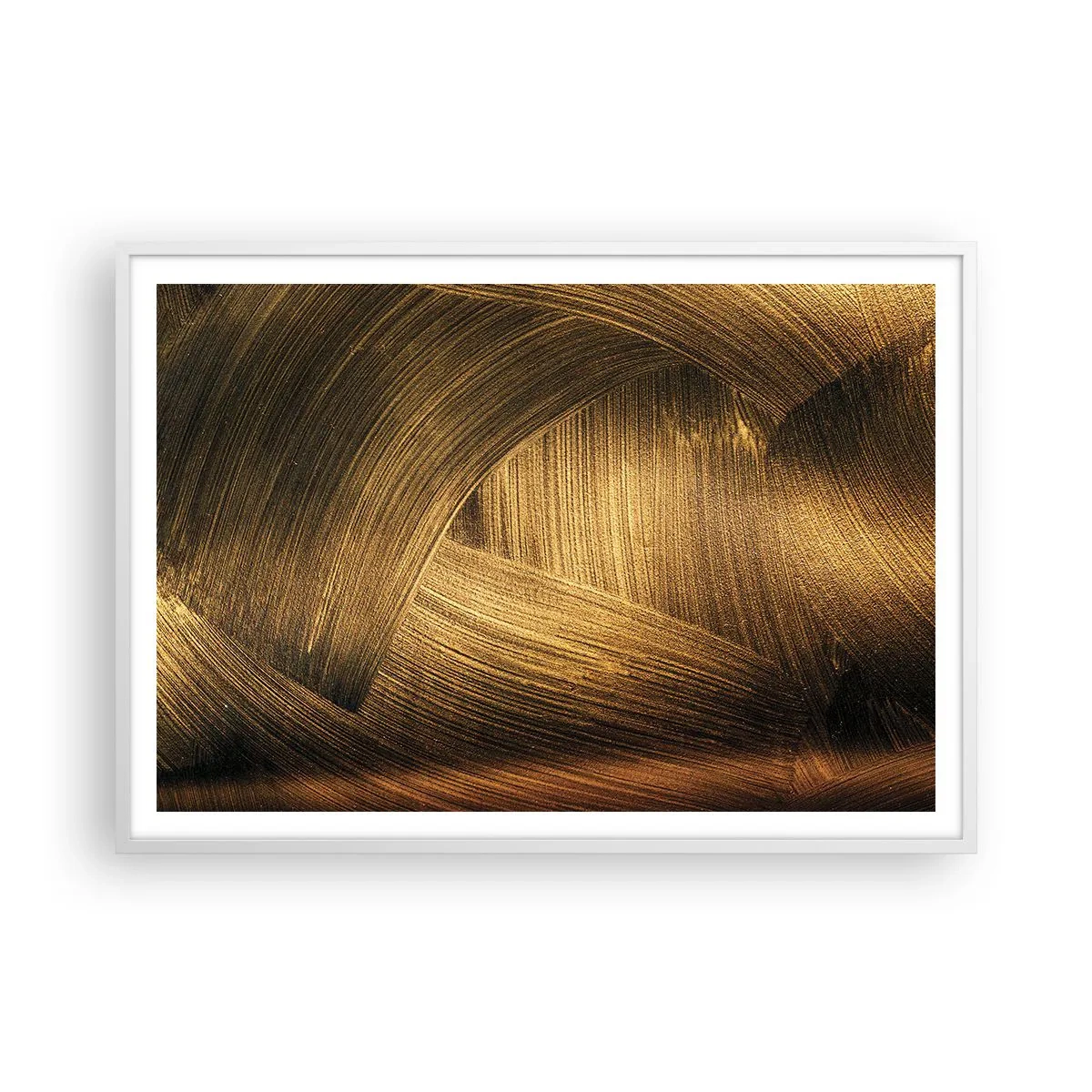 Affiche dans un cadre blanc - Poster - Dans un labyrinthe en or - 100x70 cm