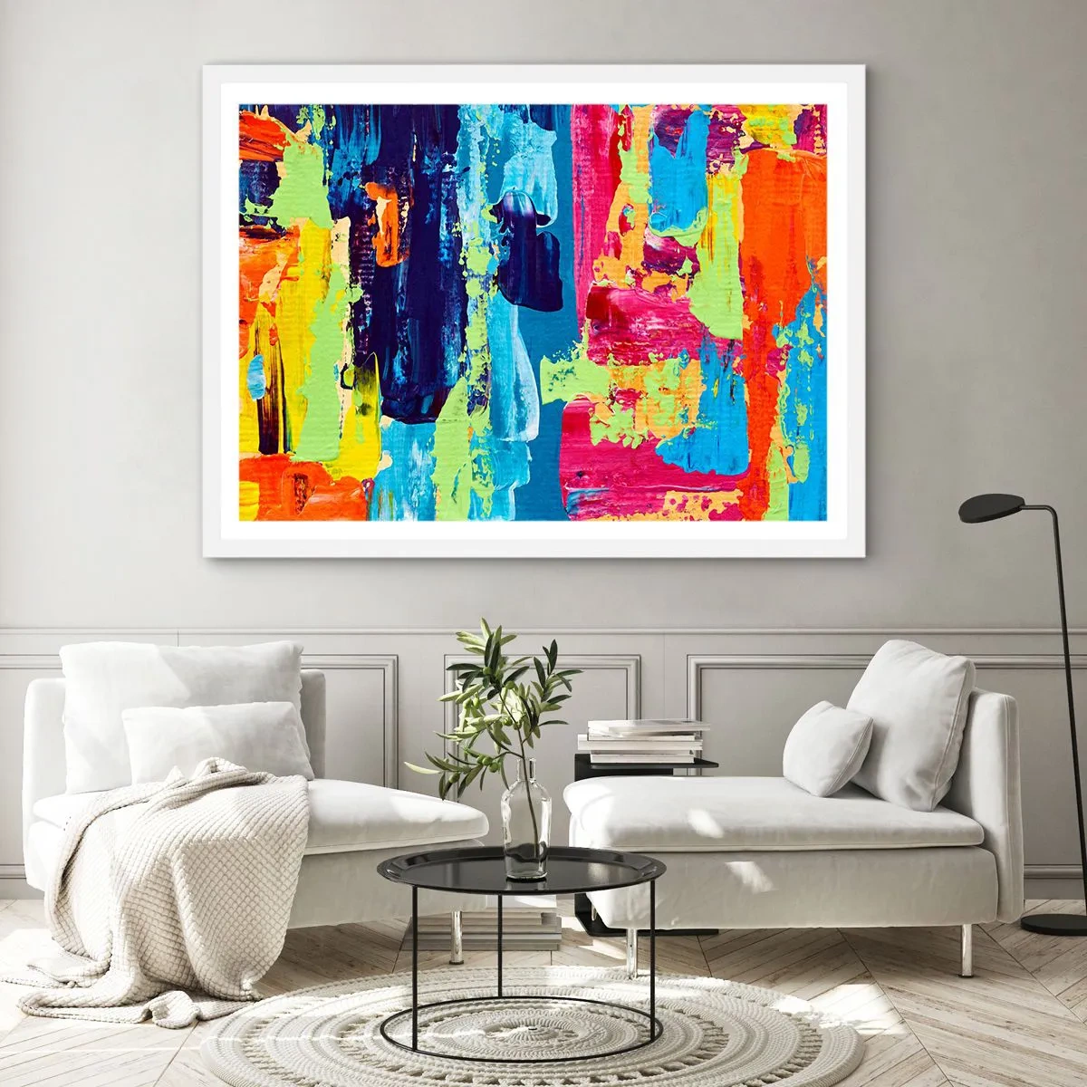 Affiche dans un cadre blanc - Poster - La vie est belle! - 70x50 cm