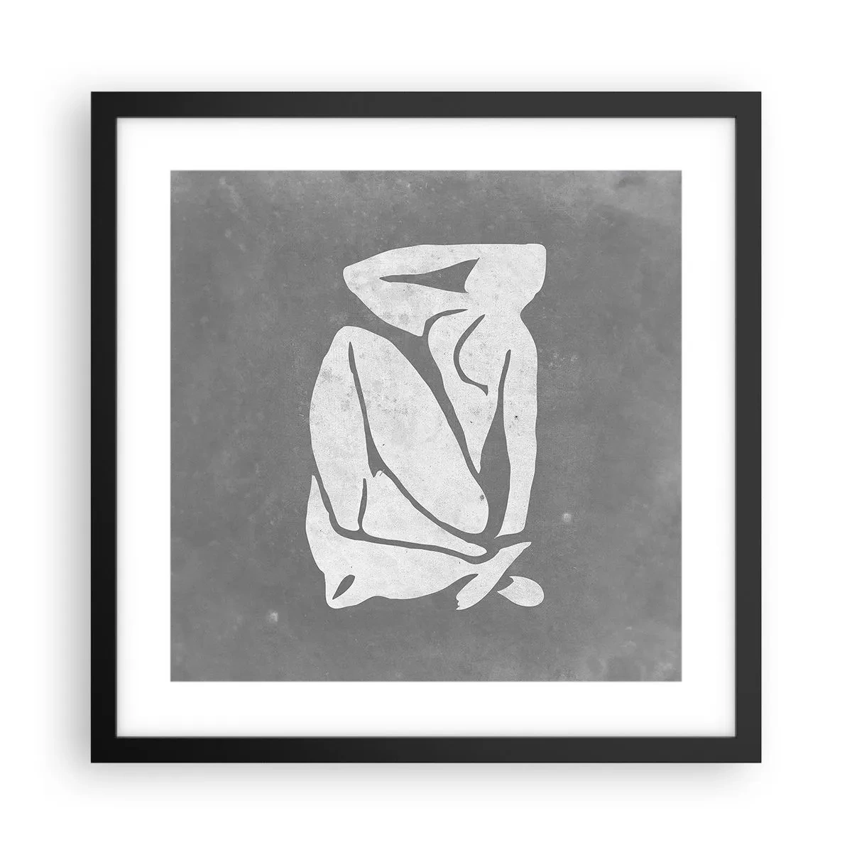 Affiche dans un cadre noir - Poster - En pensée - 40x40 cm