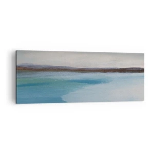 Impression sur toile - Image sur toile - Un paysage minimaliste avec une ligne de flottaison et un horizon - 140x50cm - Paysage horizontal - Décoration murale moderne pour le salon et la chambre ARTTOR
