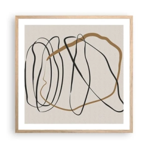 Affiche dans un chêne clair - Poster - Composition – danse en boucle - 60x60 cm