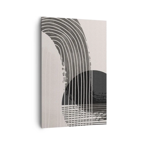 Impression sur toile - Image sur toile - Motif abstrait avec des lignes et des formes géométriques - 80x120cm - Aller et retour - Décoration murale moderne pour le salon et la chambre ARTTOR