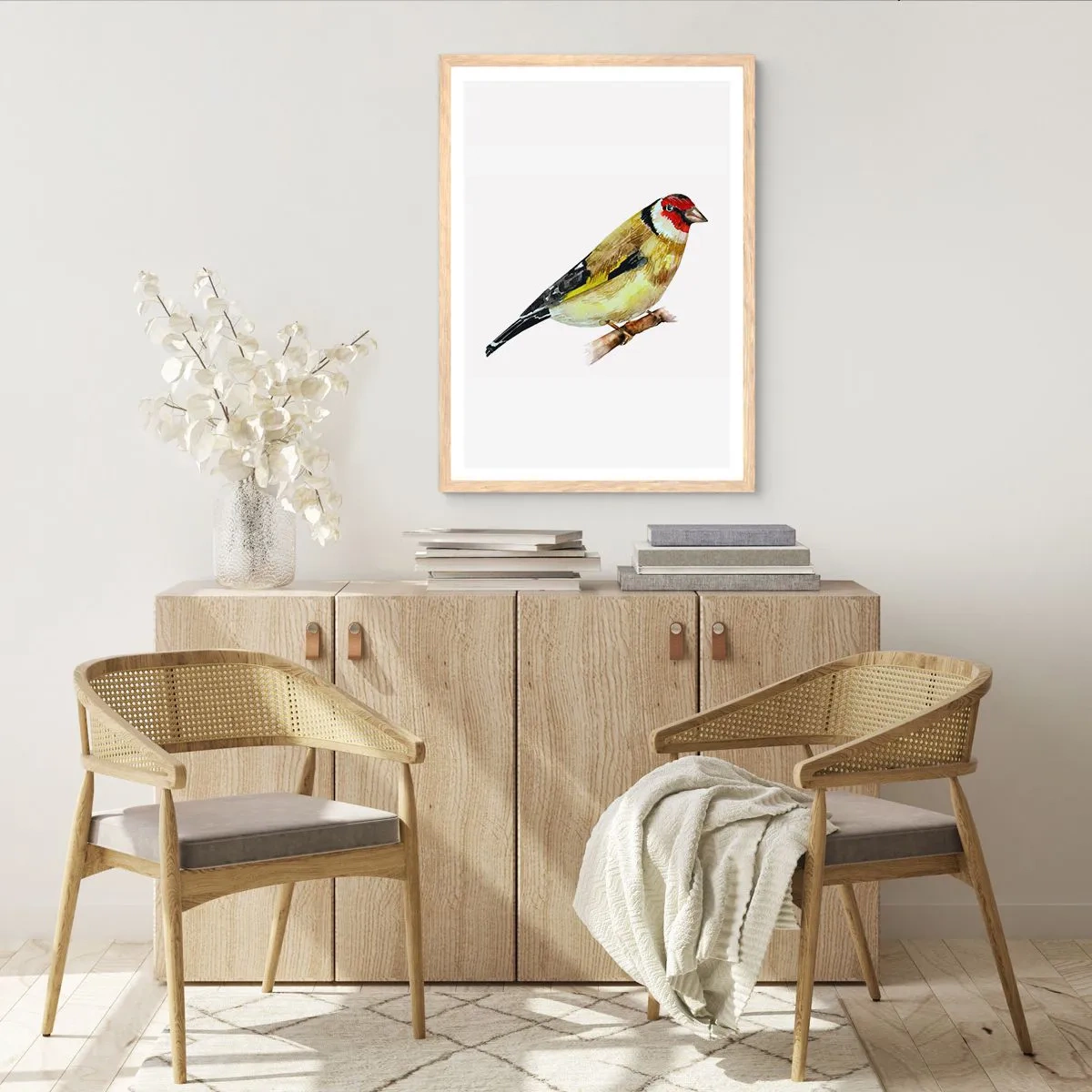 Affiche dans un chêne clair - Poster - Portrait d'oiseau - 30x40 cm
