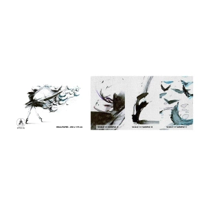 Échantillon de Papier Peint Premium Canvas - La magie de la musique vous libère des envoûtements - Abstraction, Femme, Danse - 100x30 cm