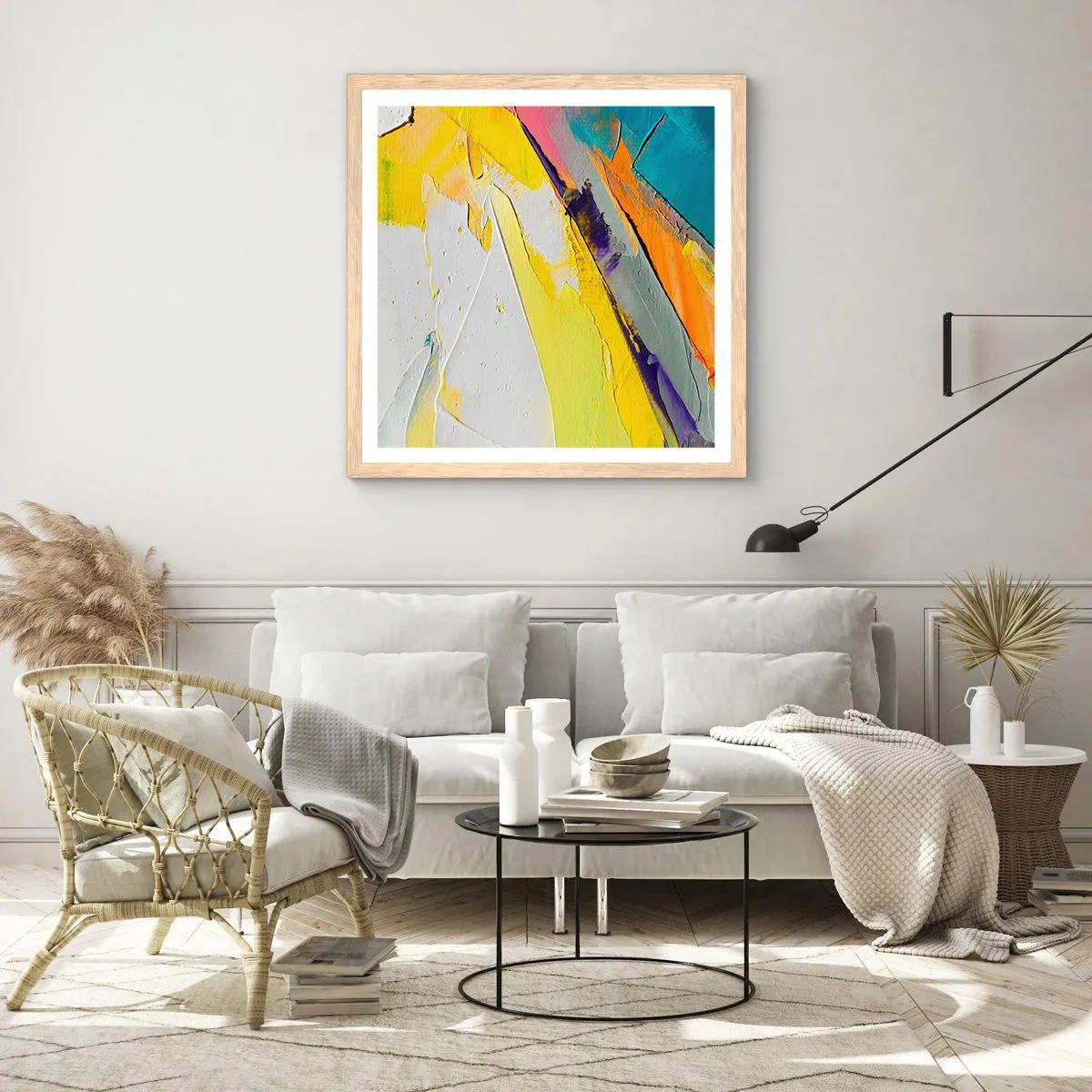 Affiche dans un chêne clair - Poster - Anatomie du monde - 40x40 cm