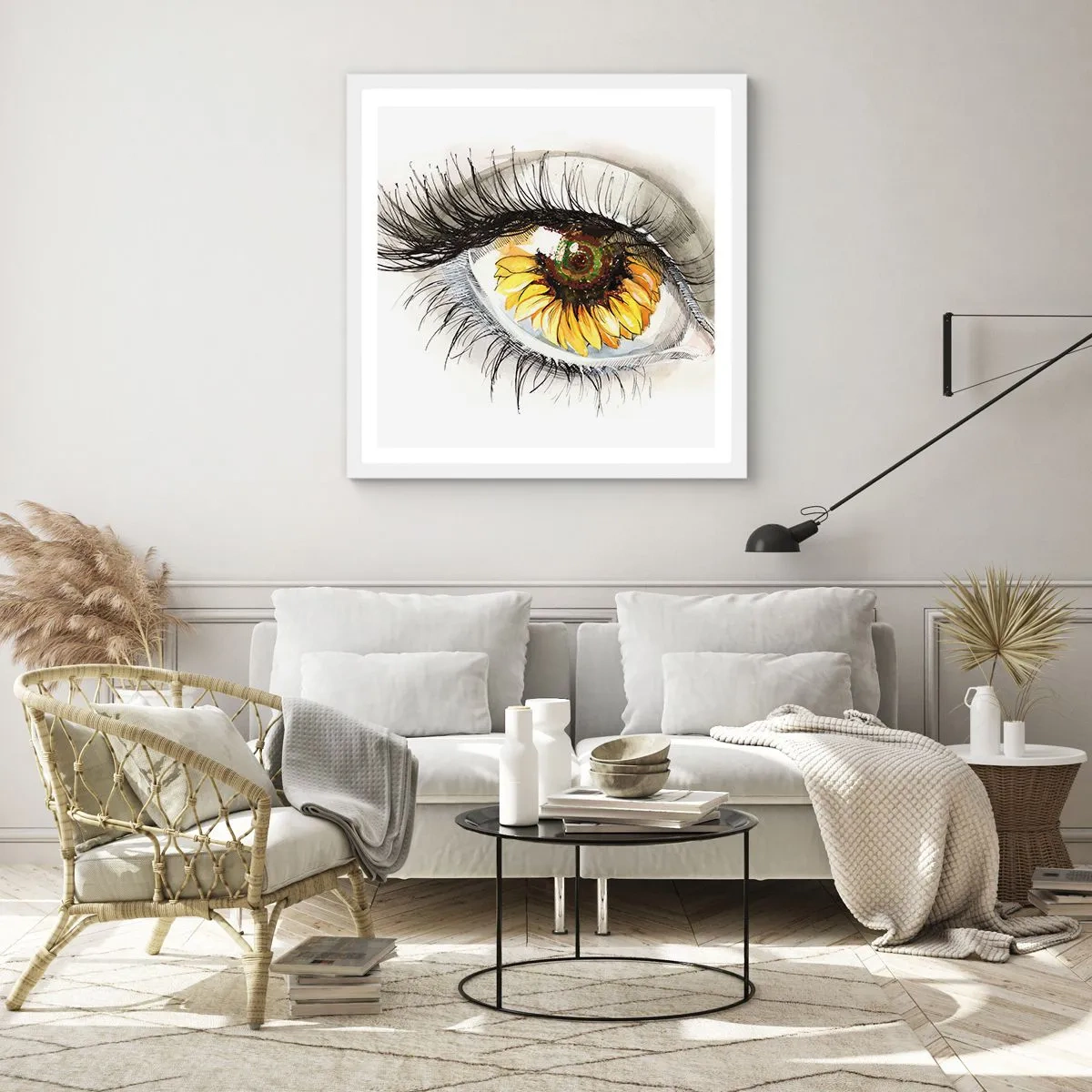 Affiche dans un cadre blanc - Poster - Un look aussi chaud que l'été - 50x50 cm