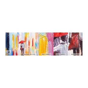 Échantillon de Papier Peint Autocollant Deluxe Sticker - Qu'il pleuve encore - Couple d'amoureux, Personnes, Abstraction - 100x30 cm