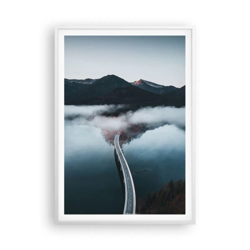 Affiche dans un cadre blanc - Poster - Sur une eau aussi lisse qu'un miroir - 70x100 cm