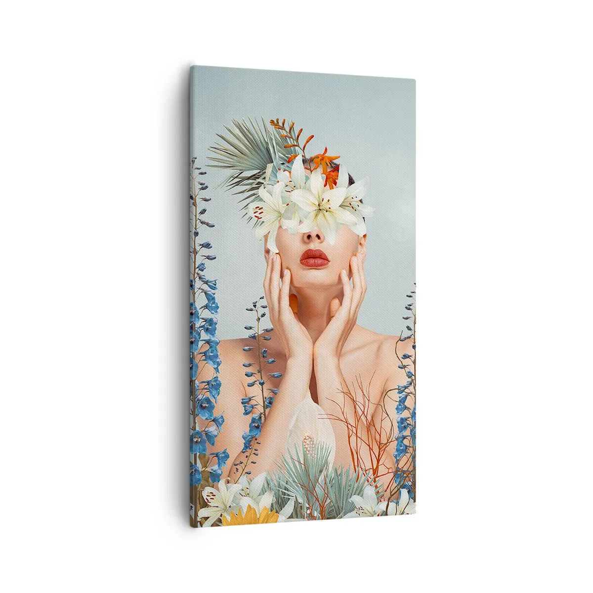 Impression sur toile - Image sur toile - Femme - fleur - 55x100 cm