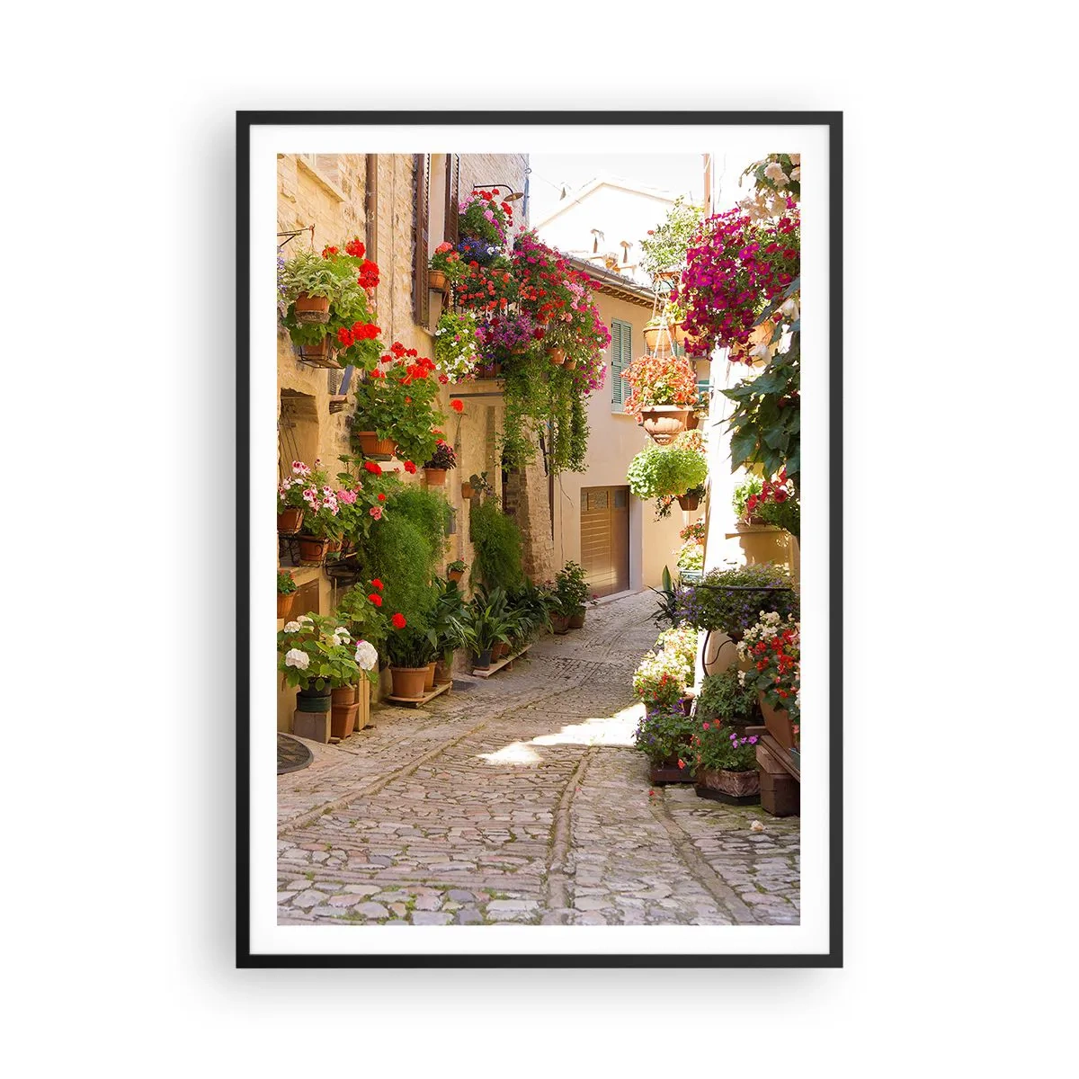 Affiche dans un cadre noir - Poster - Une inondation de fleurs  - 70x100 cm