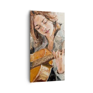 Impression sur toile - Image sur toile - Concerto pour guitare et coeur de fille - 65x120 cm