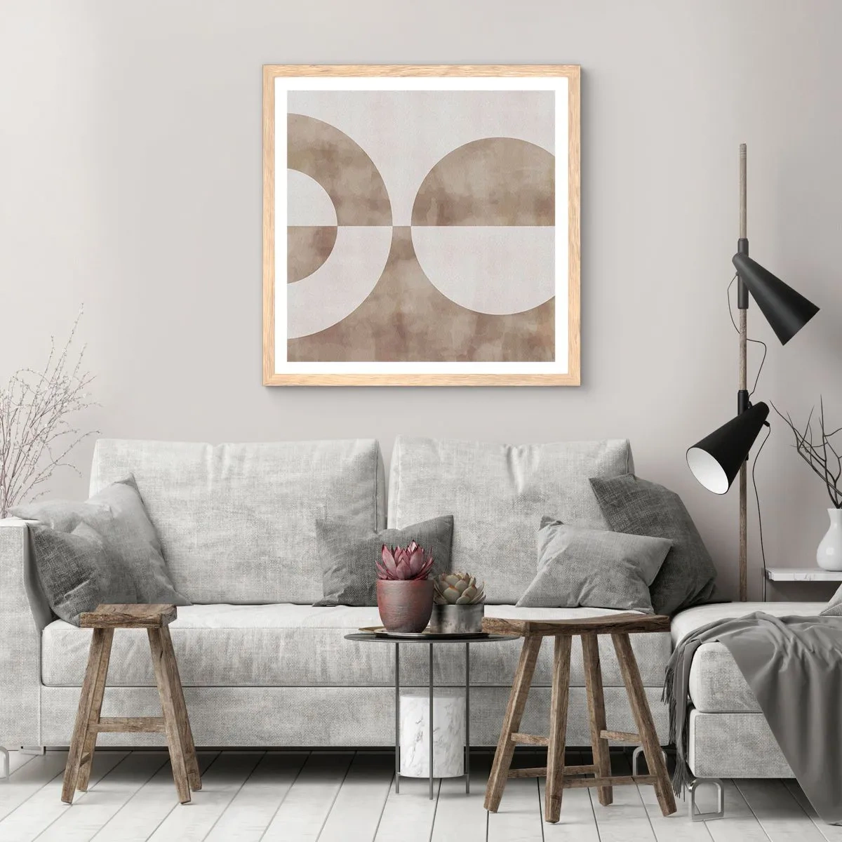 Affiche dans un chêne clair - Poster - Similitudes et différences - 50x50 cm