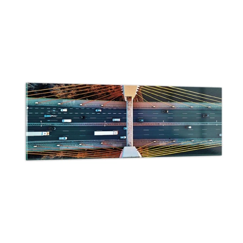 Impression sur verre - Image sur verre - Au dessus de l'eau et de la forêt - 90x30 cm