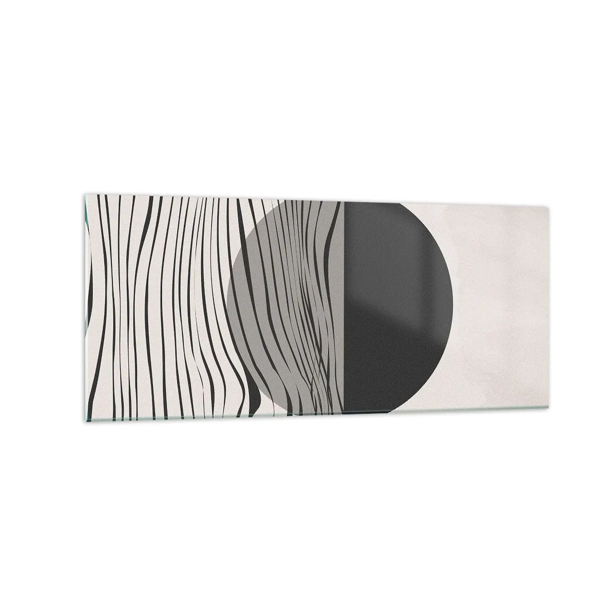 Impression sur verre - Image sur verre - Lignes abstraites et formes géométriques aux couleurs douces - 120x50cm - Demi composition - Décoration murale moderne pour le salon et la chambre ARTTOR