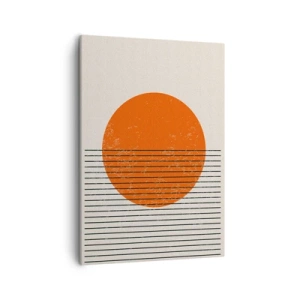 Impression sur toile - Image sur toile - Soleil minimaliste aux lignes géométriques - 50x70cm - Toujours le soleil - Décoration murale moderne pour le salon et la chambre ARTTOR