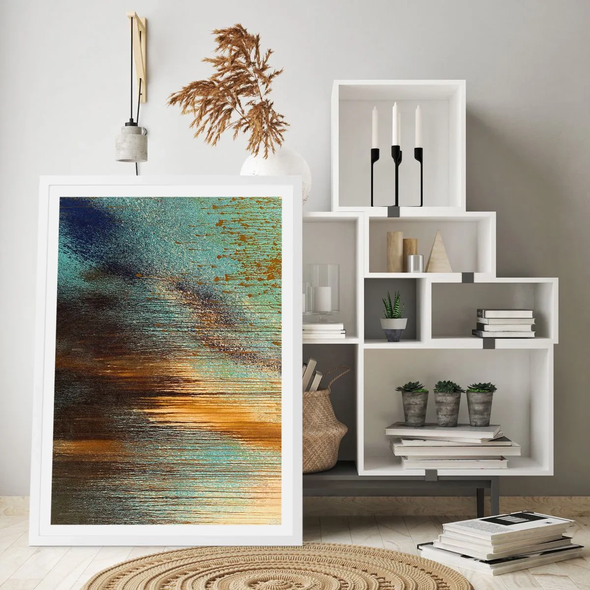 Affiche dans un cadre blanc - Poster - Une composition de couleirs non fortuite - 70x100 cm