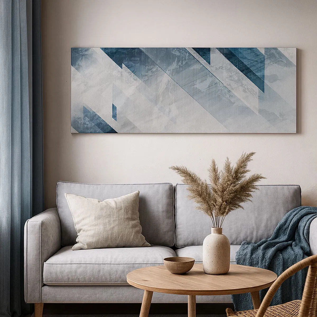 Impression sur toile - Image sur toile - Composition spatiale - mouvement gris - 100x40 cm