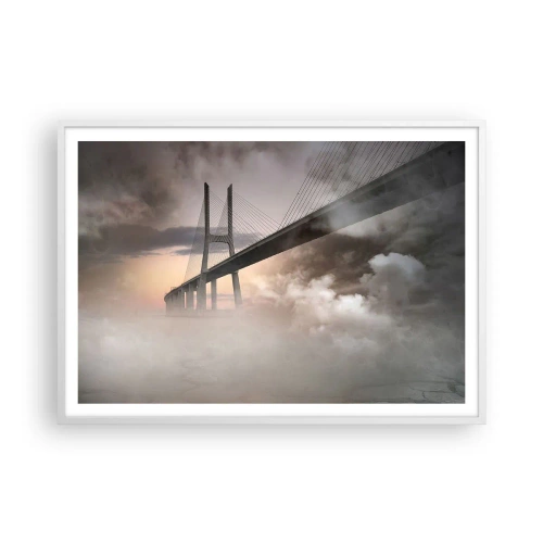 Affiche dans un cadre blanc - Poster - Sur la rivière qui n'existe pas - 100x70 cm