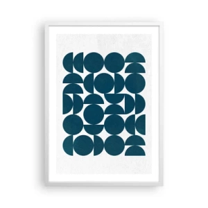 Affiche dans un cadre blanc - Poster - Cercles et demi-cercles - 50x70 cm