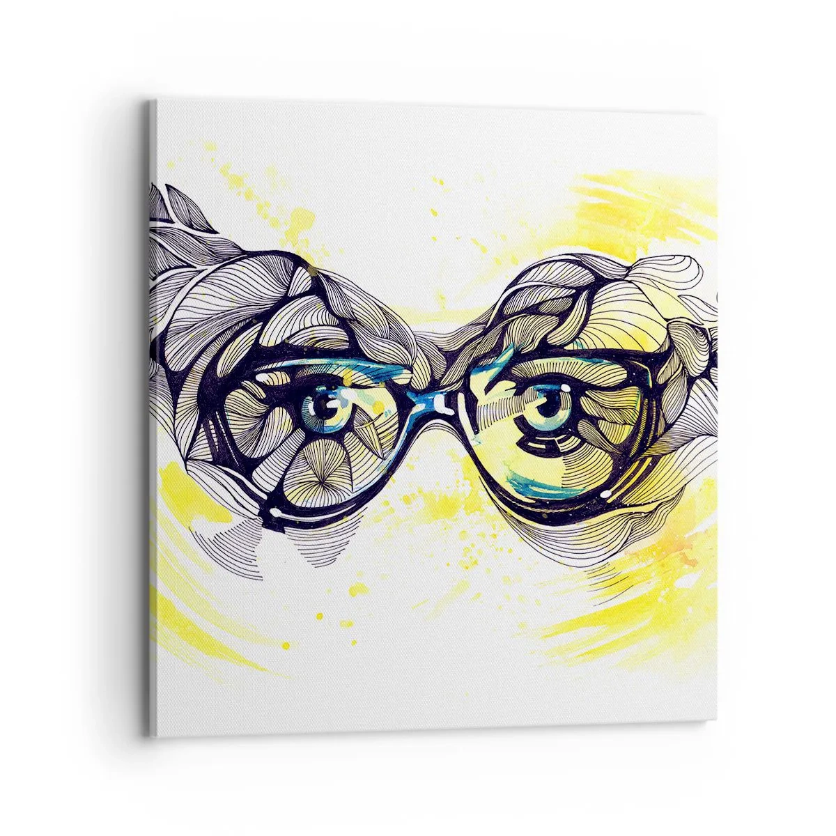 Impression sur toile - Image sur toile - À travers des lunettes bleues - 70x70 cm