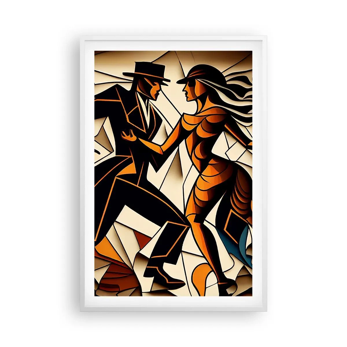Affiche dans un cadre blanc - Poster - Danse de passion et de volupté - 61x91 cm