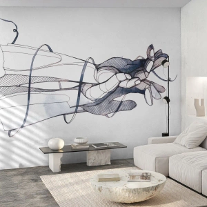 Papier Peint Photo Premium Canvas - Étude du touché - Abstraction, Mains, Graphique - 200x140 cm