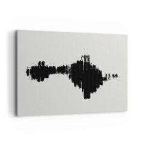 Impression sur toile - Image sur toile - Un motif abstrait ressemblant à une onde sonore dans un style minimaliste. - 100x70cm - Vibrations de l'imagination - Décoration murale moderne pour le salon et la chambre ARTTOR