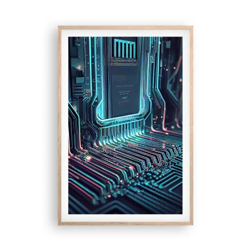 Affiche dans un chêne clair - Poster - Je pense comme ça… - 61x91 cm