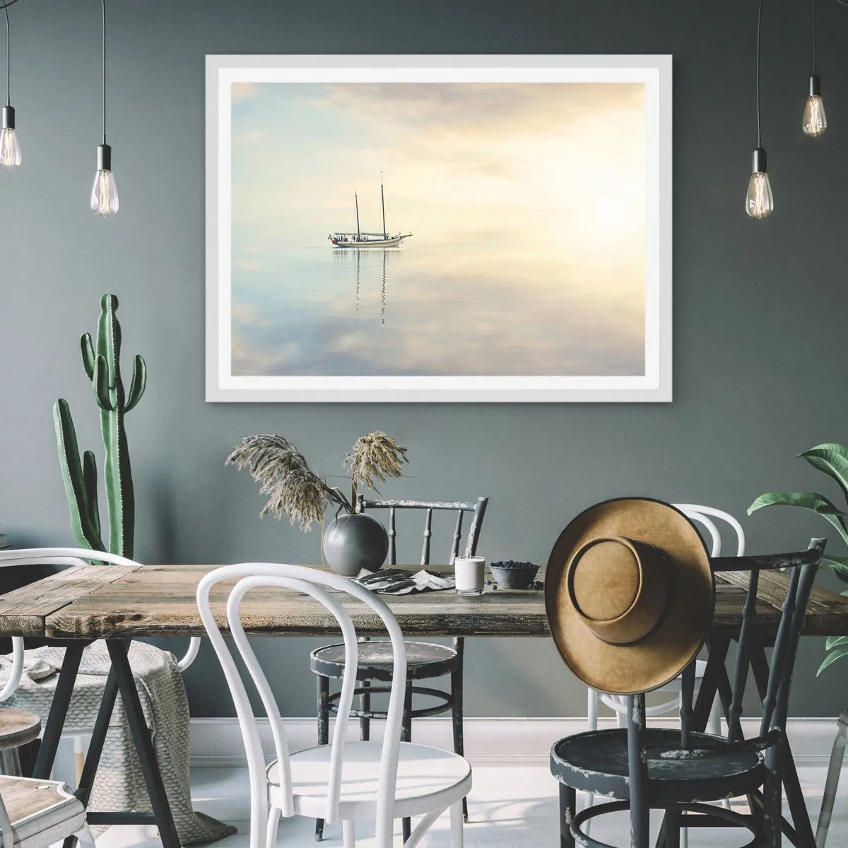 Affiche dans un cadre blanc - Poster - Dans une mer de silence - 91x61 cm