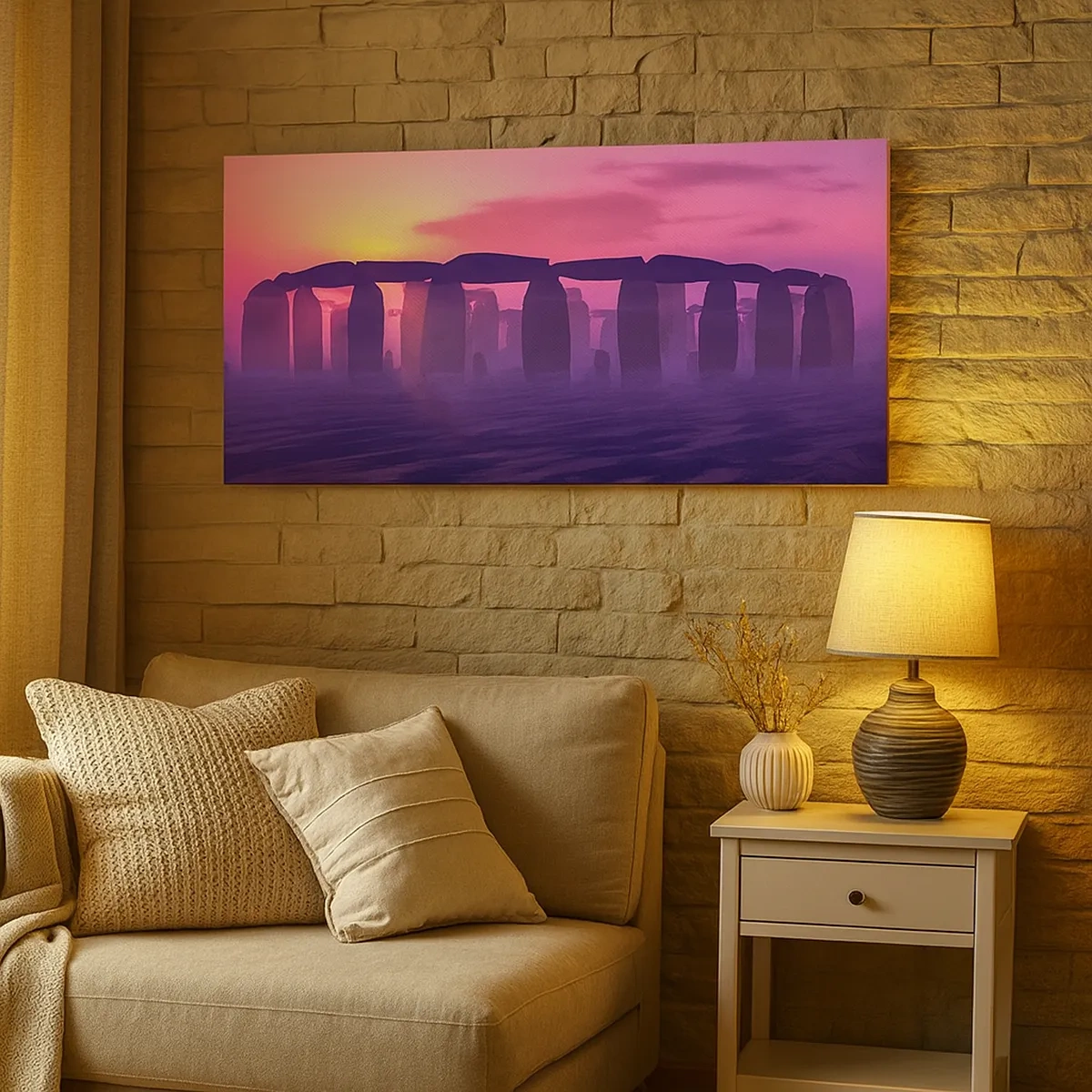 Impression sur toile - Image sur toile - Mystère à l'aube dans le brouillard - 30x30 cm