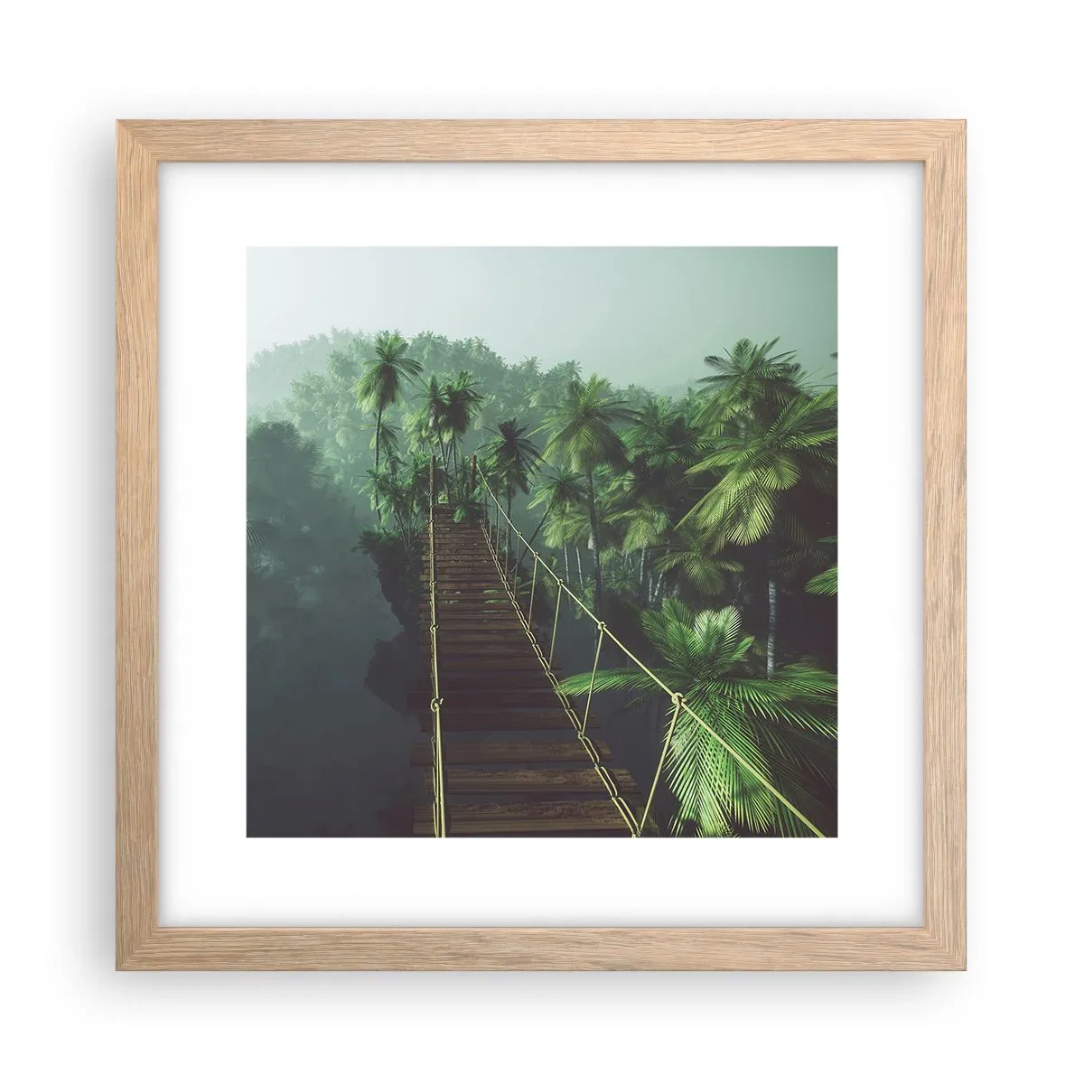 Affiche dans un chêne clair - Poster - Au fil de la verdure - 30x30 cm