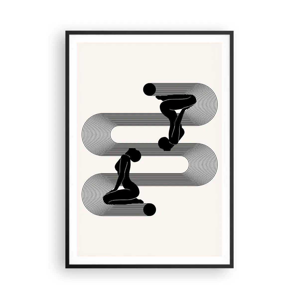 Affiche dans un cadre noir - Poster - Symétrie sensuelle - 70x100 cm