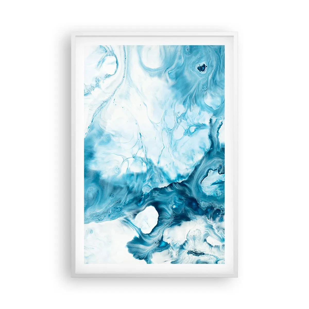 Affiche dans un cadre blanc - Poster - Concert de bleu - 61x91 cm