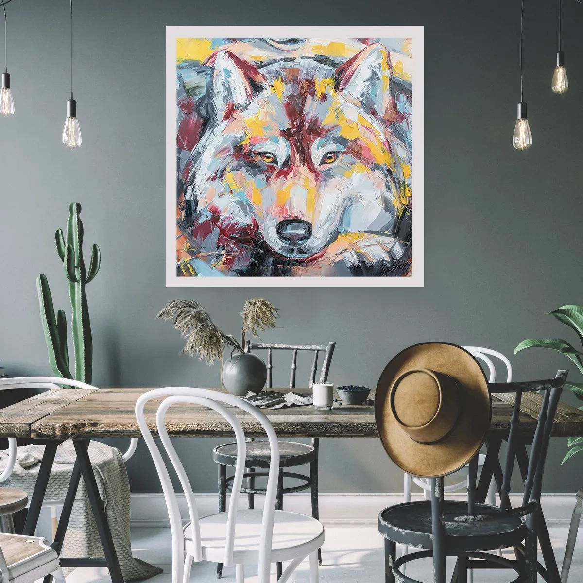 Affiche - Poster - En paix au milieu des siens - 50x50 cm