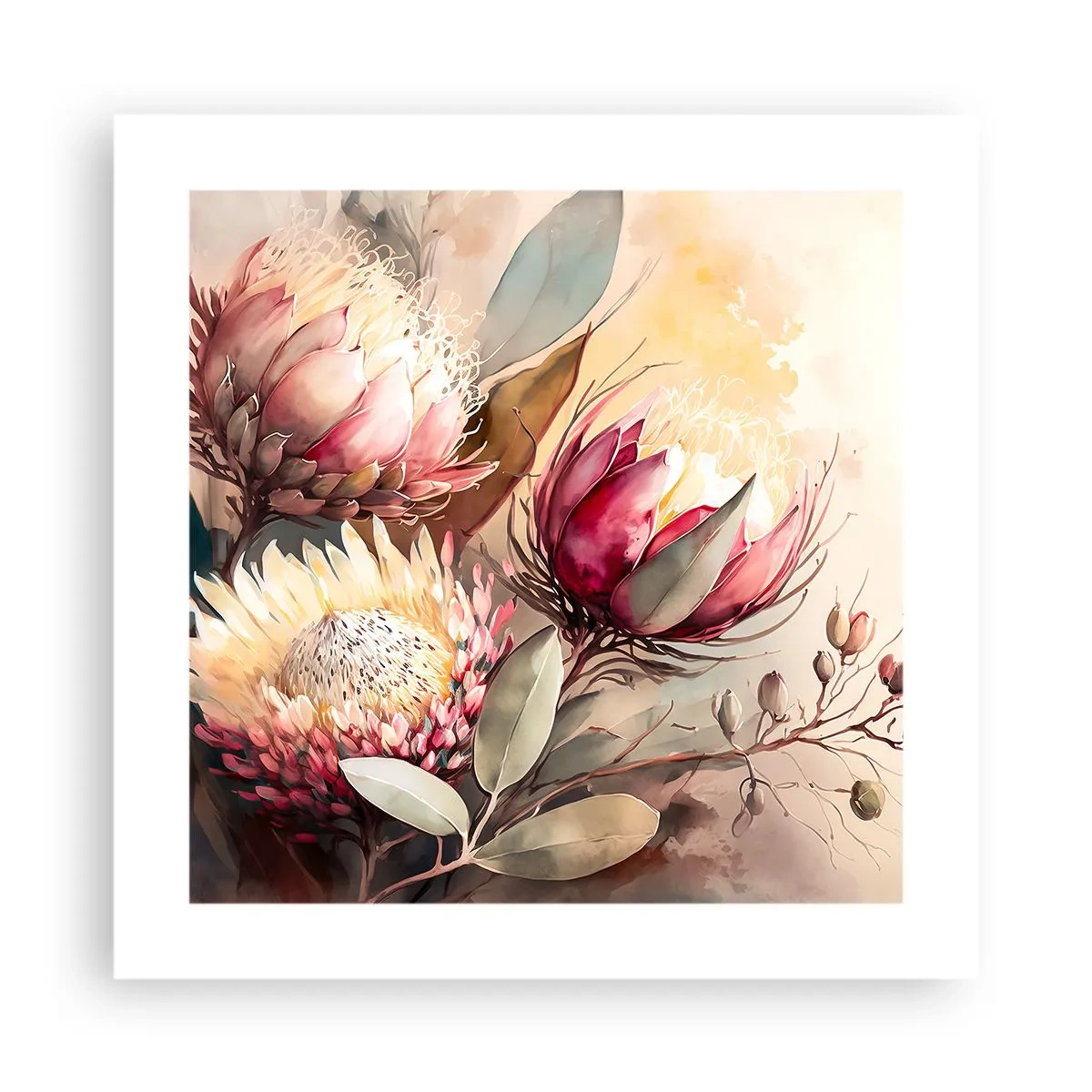 Affiche - Poster - De profil et de face - 40x40 cm