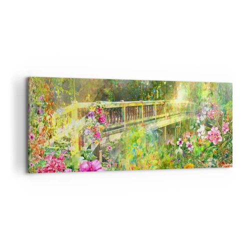 Impression sur toile - Image sur toile - Le soupire d'un pont de printemps - 100x40 cm