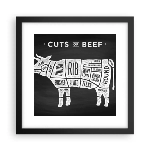 Affiche dans un cadre noir - Poster - L'art de la découpe - 30x30 cm