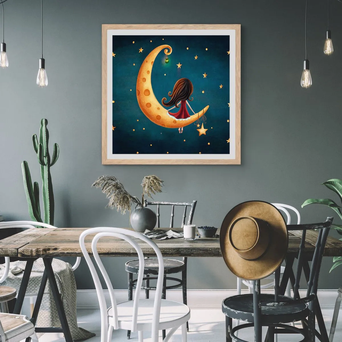 Affiche dans un chêne clair - Poster - Il était une fois... - 60x60 cm