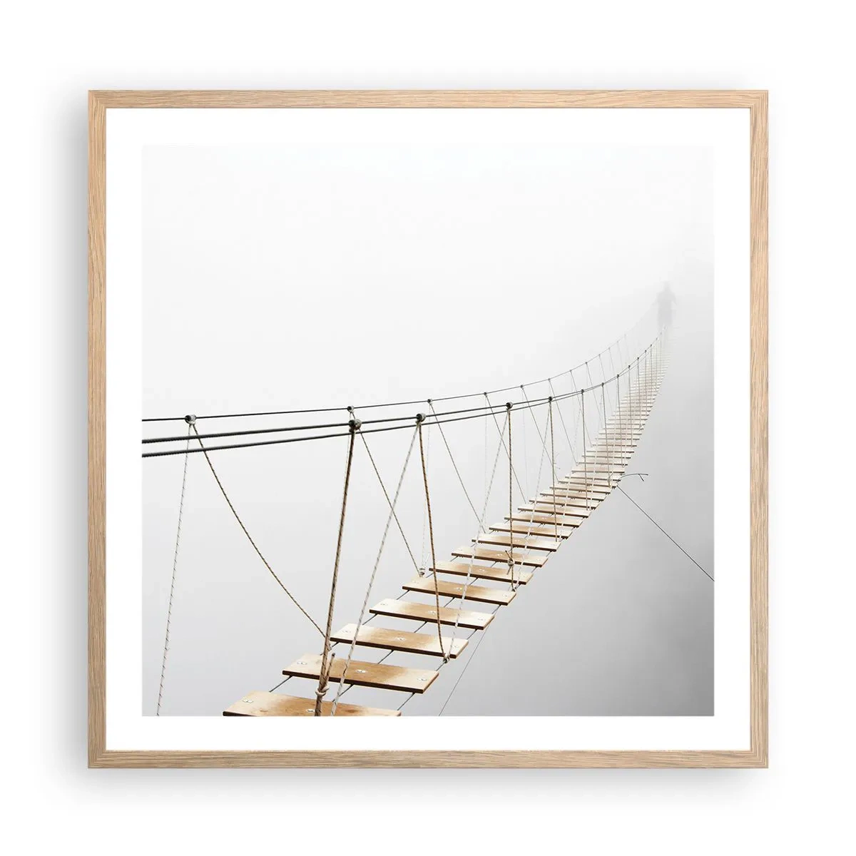 Affiche dans un chêne clair - Poster - Où cela va-t-il te mener? - 60x60 cm