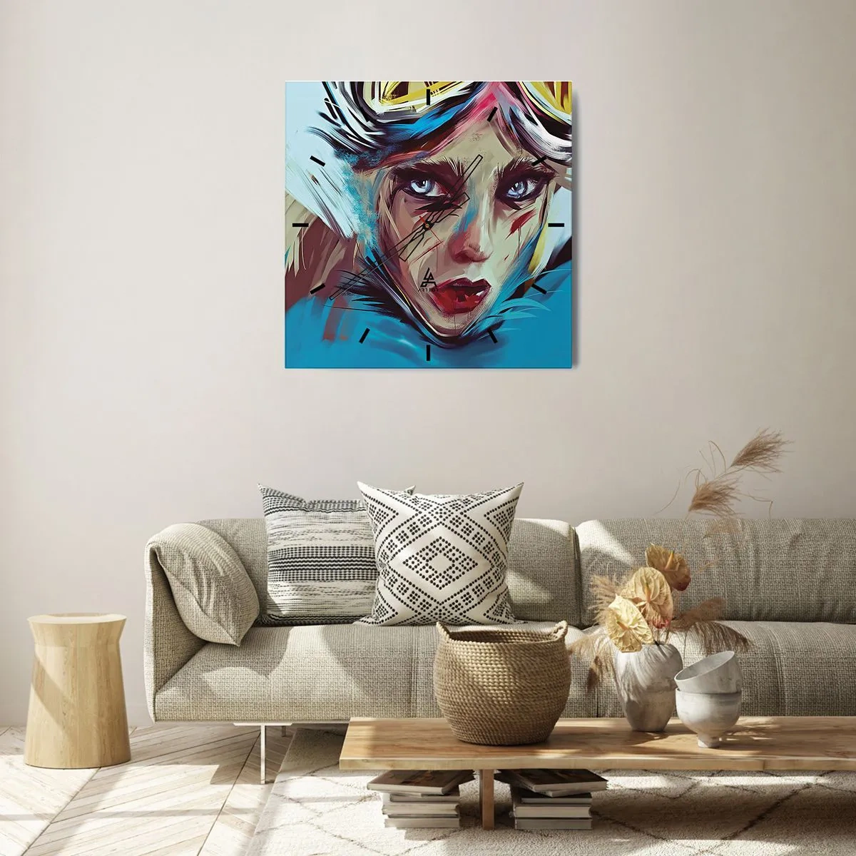 Horloge murale - Pendule murale - Guerrière errante - 40x40 cm