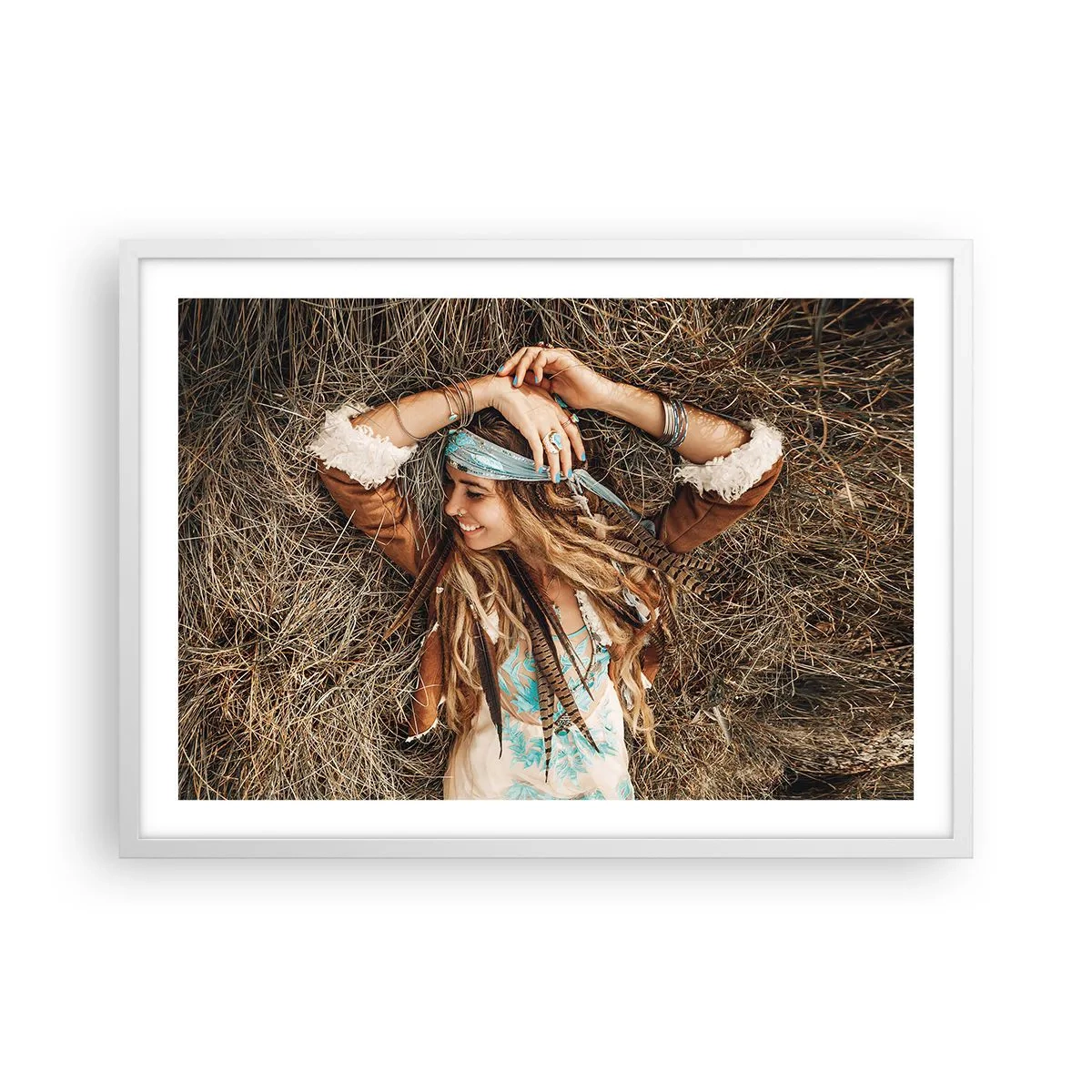 Affiche dans un cadre blanc - Poster - En route vers les années d'amour - 70x50 cm