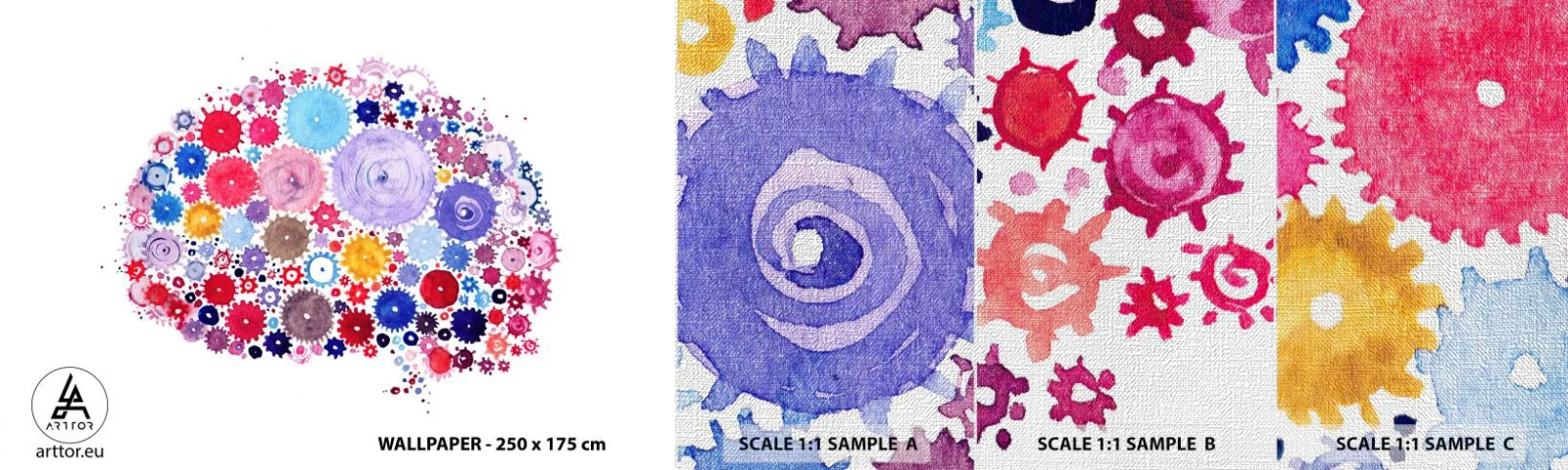 Échantillon de Papier Peint Premium Canvas - La machine la plus parfaite de la nature - Abstraction, Cerveau, Graphique - 100x30 cm