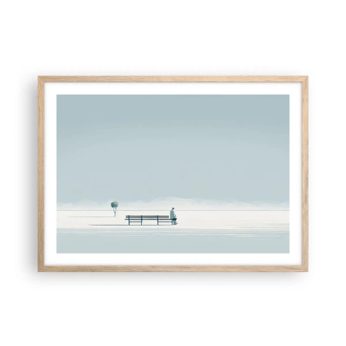 Affiche dans un chêne clair - Poster - Oui, j'attends. - 70x50 cm