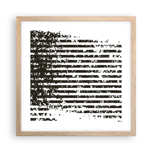 Affiche dans un chêne clair - Poster - Rythme et bruissement - 40x40 cm