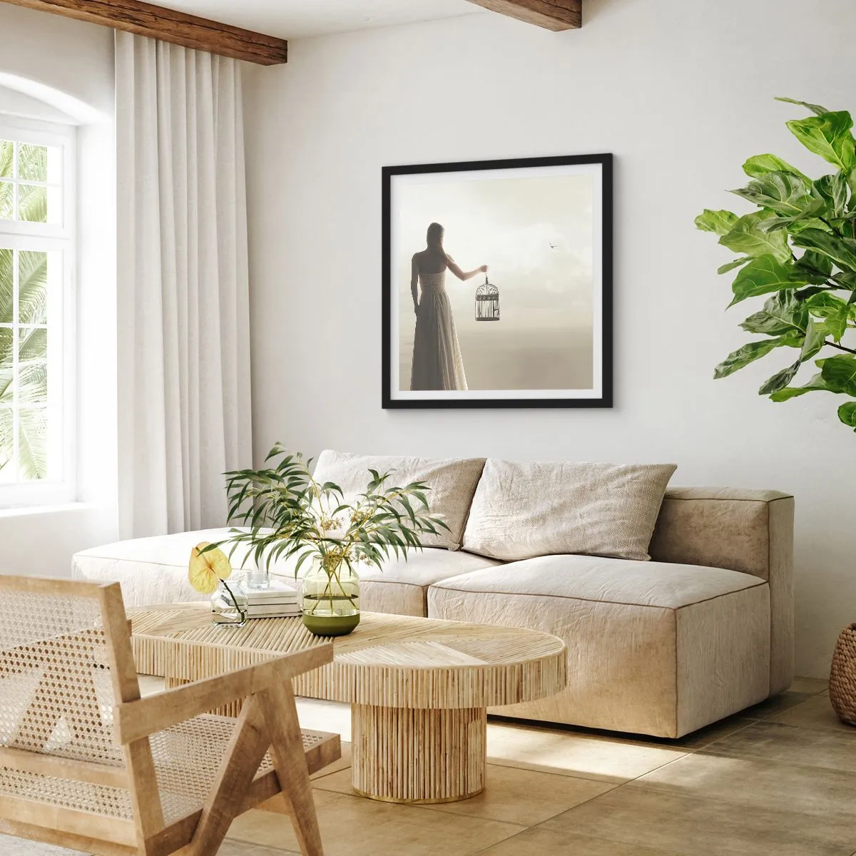 Affiche dans un cadre noir - Poster - Soi libre - 40x40 cm