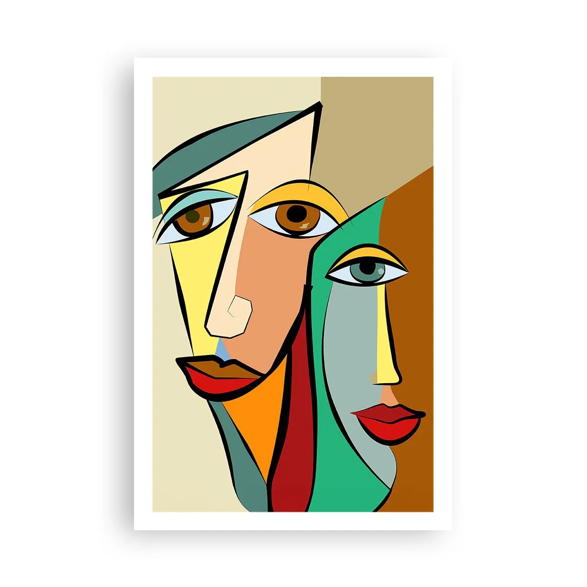 Affiche - Poster - Couple cubiste - 61x91 cm
